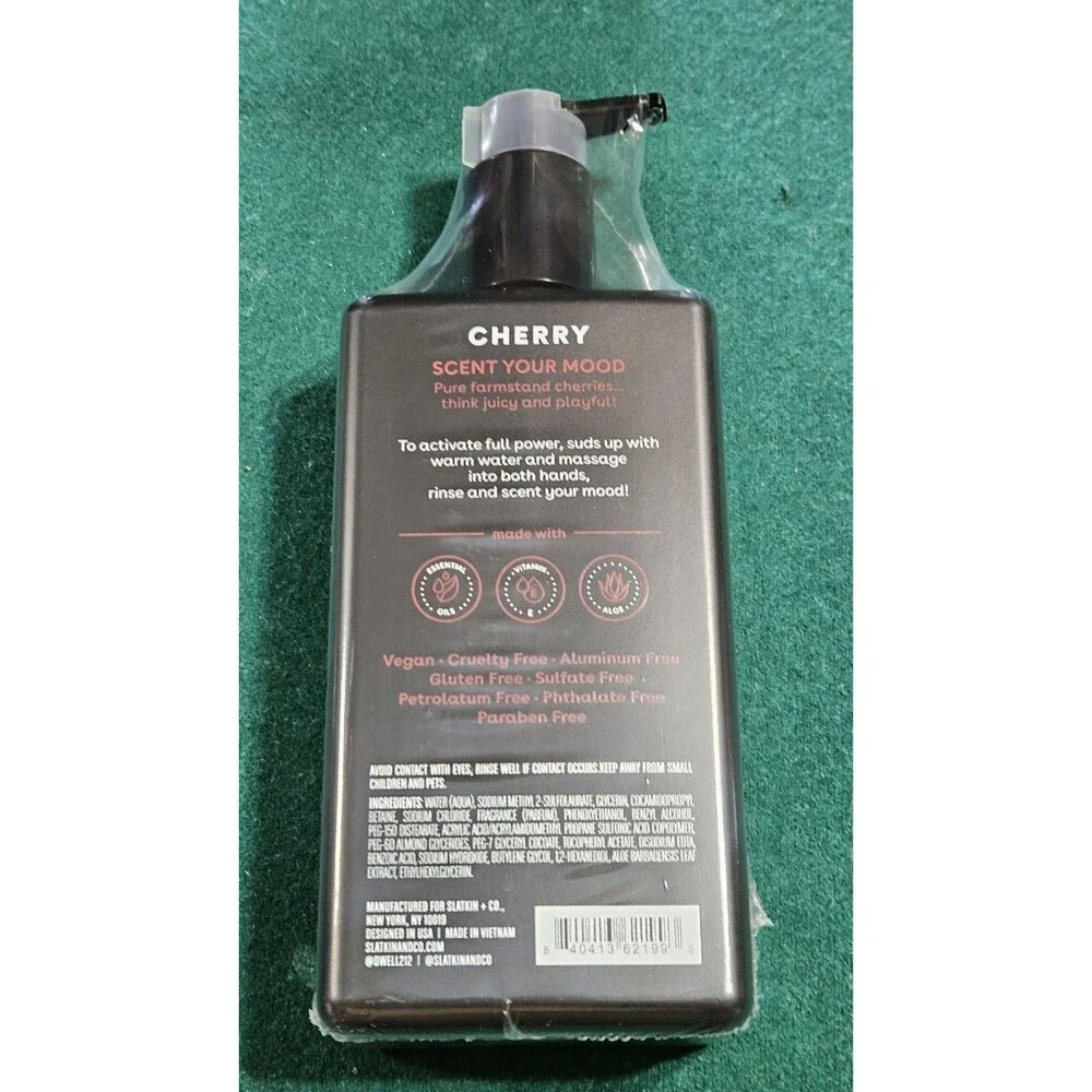 new 4 pack Slatkin & Co DWELL 212 Cherry Body Hand Wash Lotion Fragrance